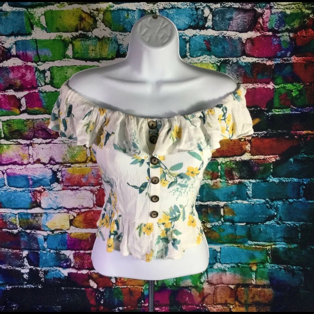 Candie’s Off The Shoulder Halter Top Sz S